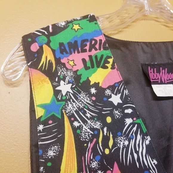 Libby Wood | Women's Vintage Multicolor American Live Vest (Size Medium) - Picture 3 of 8